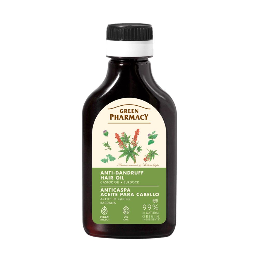 Green Pharmacy Olejek do włosów przeciwłupieżowy olej rycynowy i łopian 100 ml