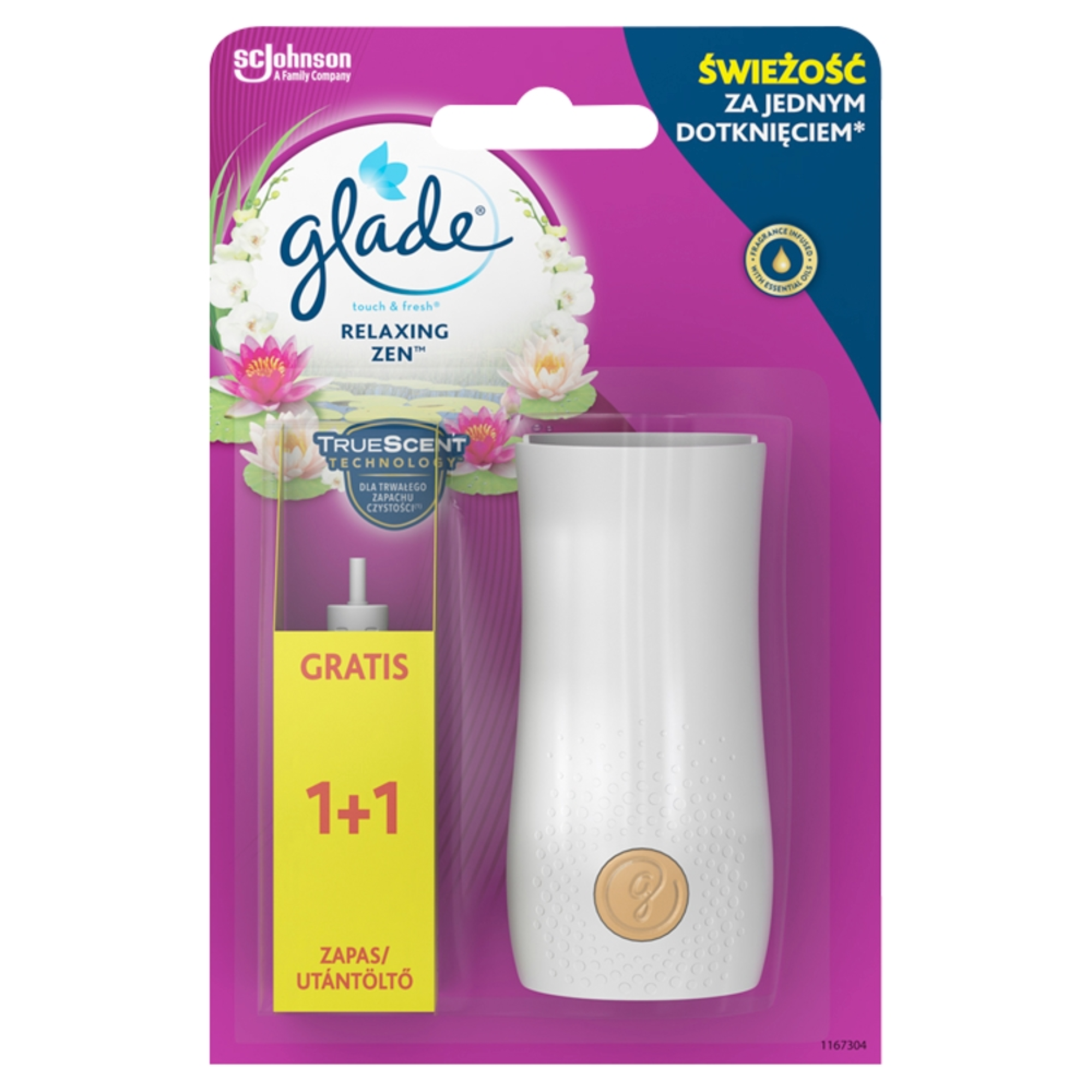 GLADE TOUCH & FRESH RELAXING ZEN odświeżacz powietrza 2 x 10 ml