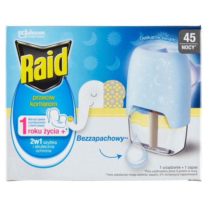 Raid Elektrofumigator z płynem owadobójczym przeciw komarom bezzapachowy 27 ml main product photo