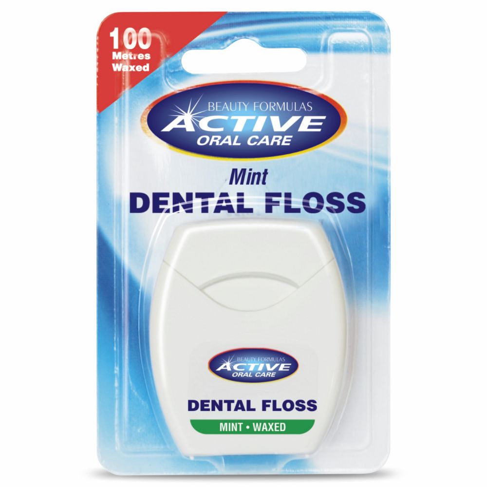 Beauty Formulas Nić dentystyczna active miętowa woskowana 100m 1 szt
