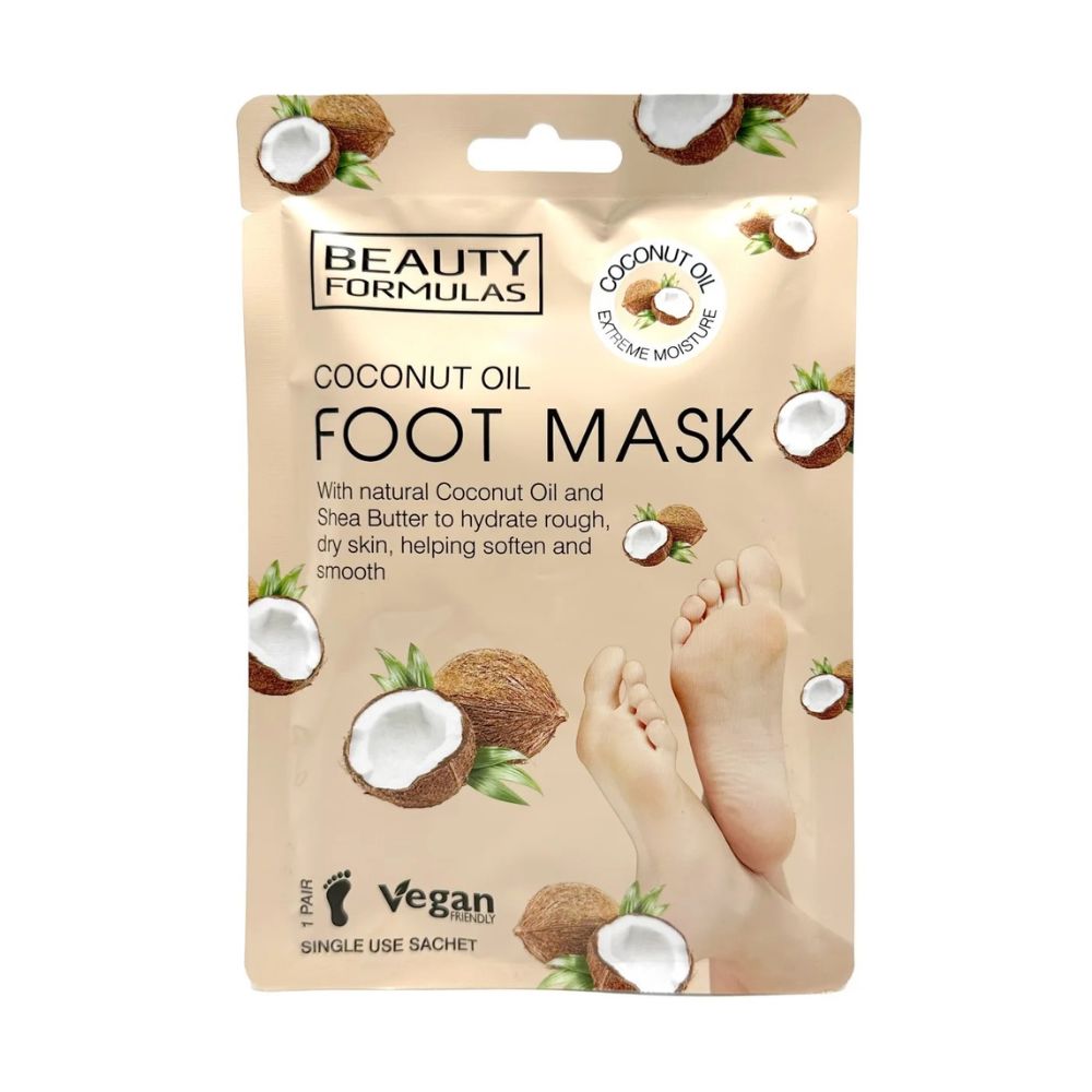 Beauty Formulas Maska do stóp z olejem kokosowym 1 szt