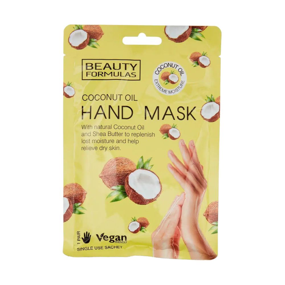 Beauty Formulas Maska na dłonie z olejem kokosowym 1 szt