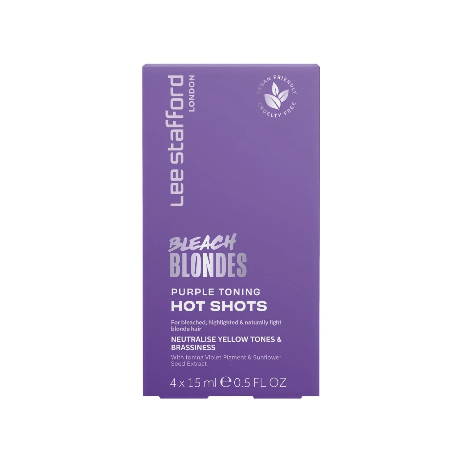 Lee Stafford Bleach Blondes Purple Toning Hot Shots 4x15ml