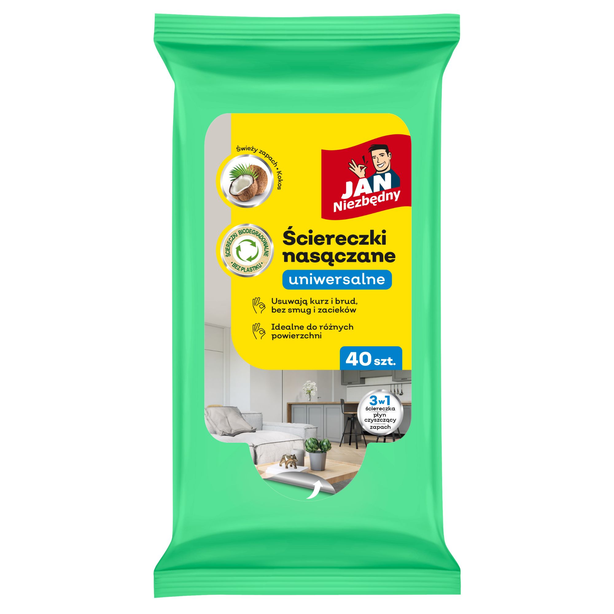 Jan Niezbędny ściereczki nasączone uniwersalne 40 sztuk