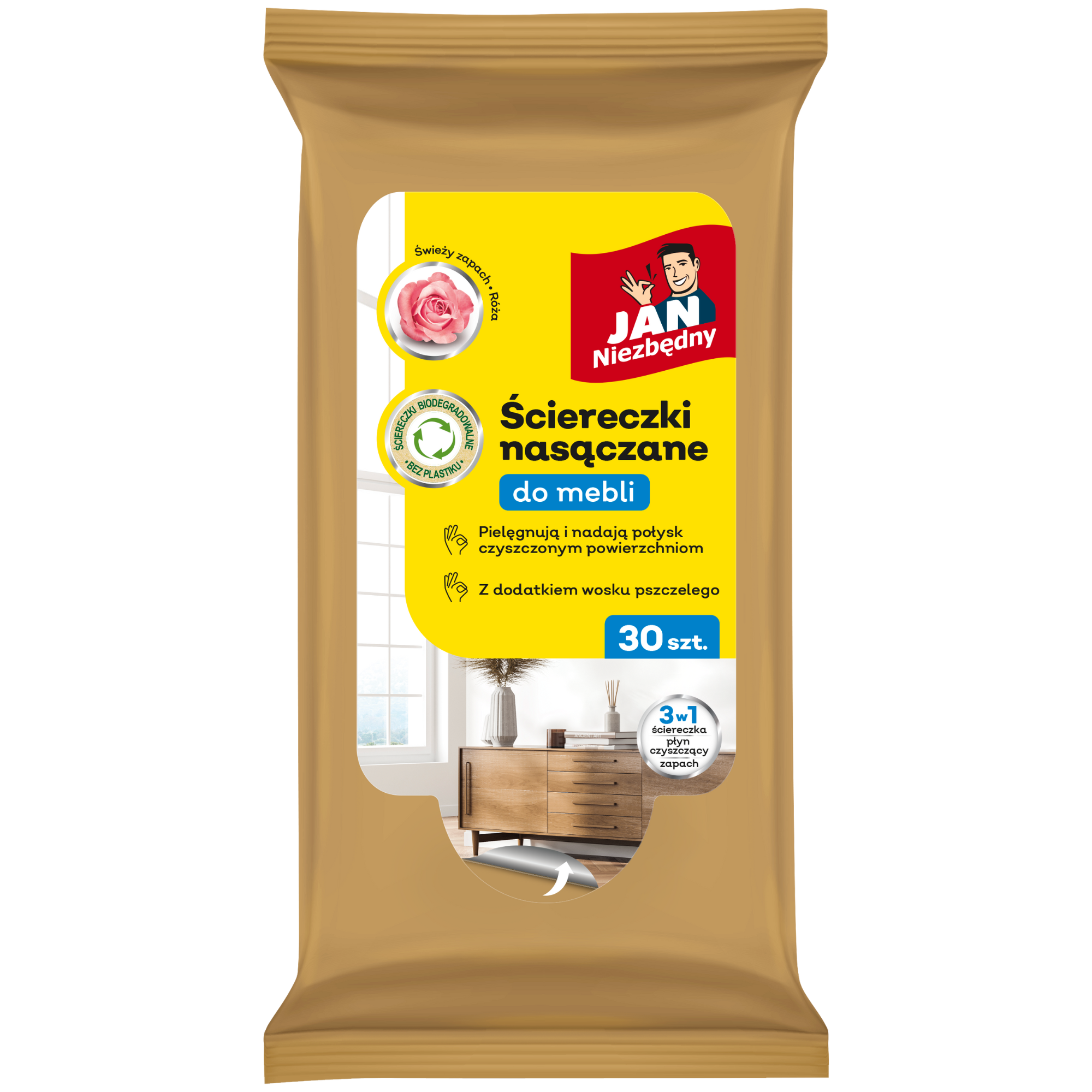 JAN NIEZBĘDNY ściereczki nasączane do mebli 30 sztuk