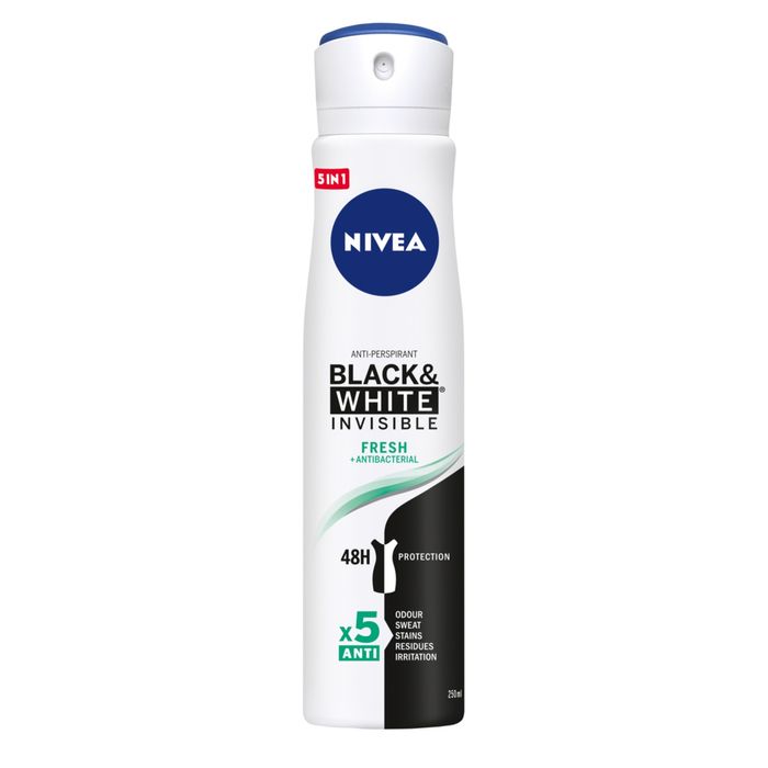 Nivea Black&White Invisible Fresh Antyperspirant Spray 250 ml main product photo