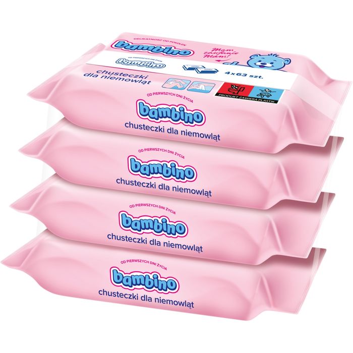 Chusteczki dla niemowląt czteropack 4x63szt. main product photo
