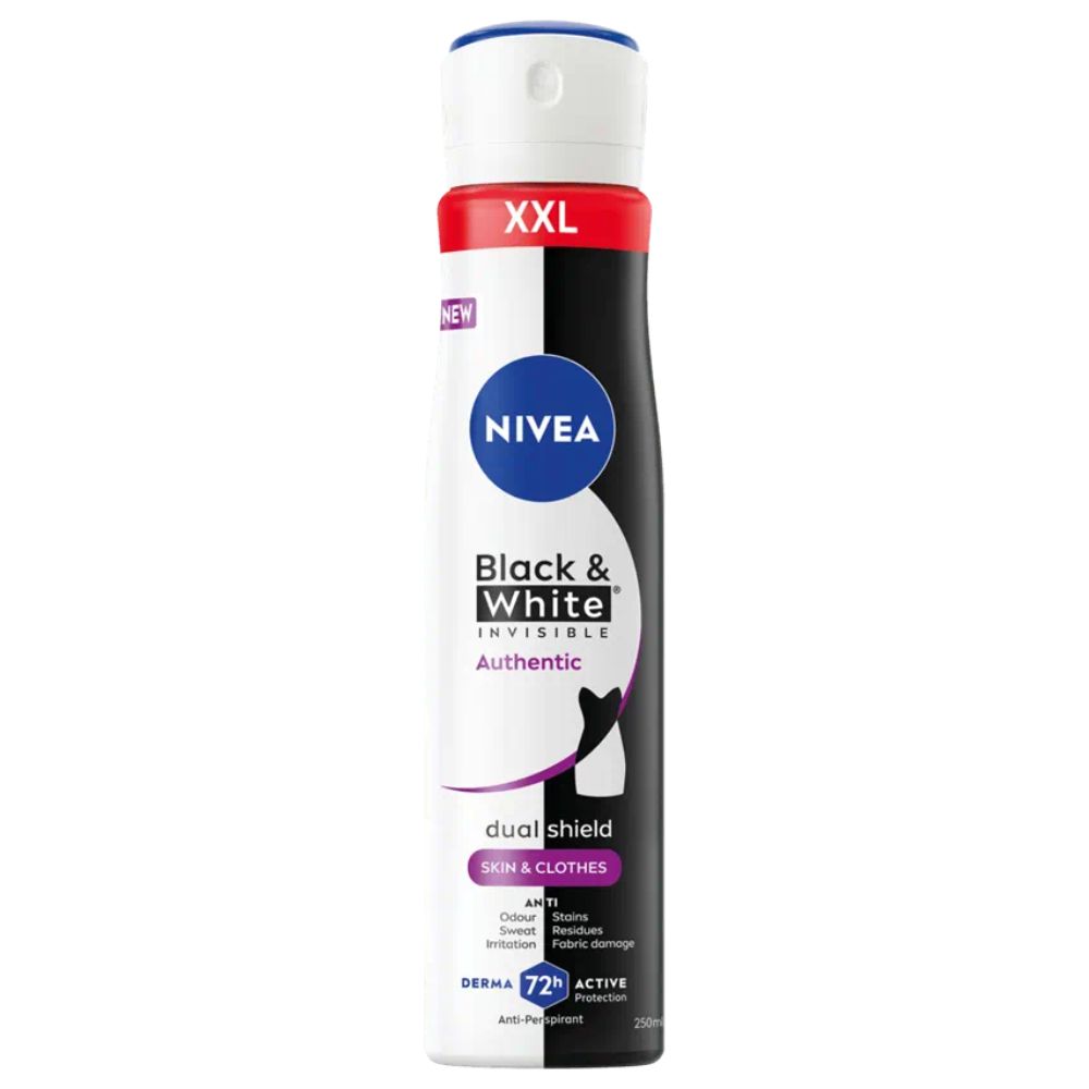 Nivea Black&White Invisible Authentic antyperspirant 250 ml