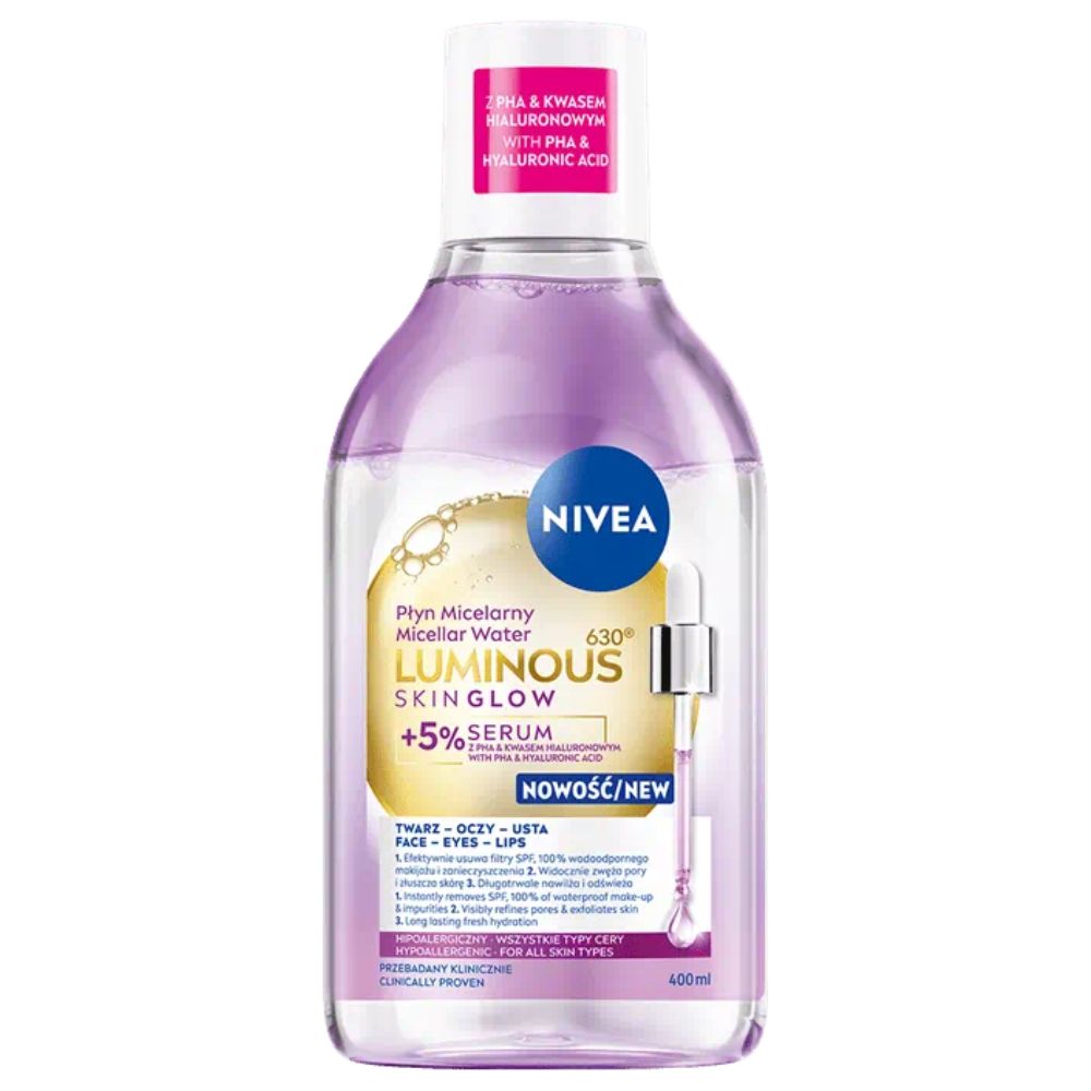 Nivea Luminous630 Skin Glow płyn micelarny z 5% serum 400 ml