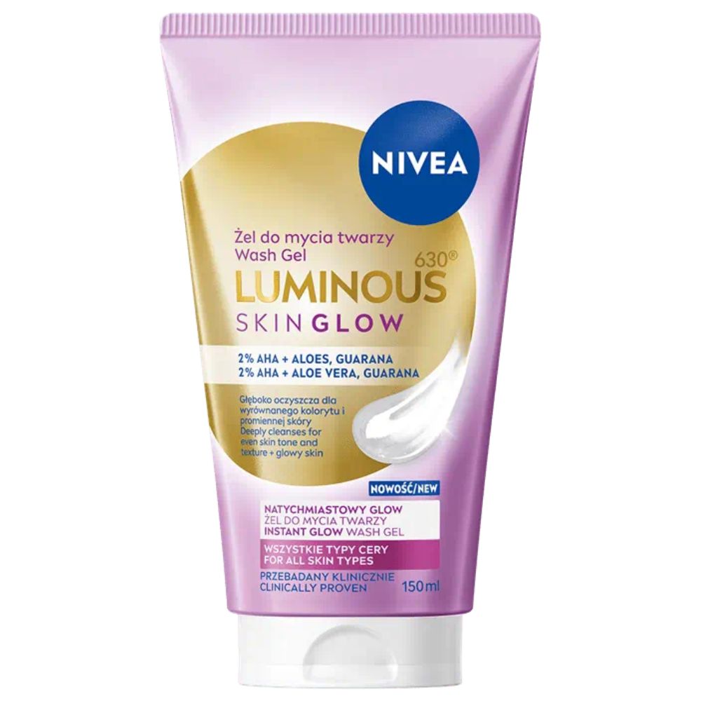 Nivea Luminous Skin Glow żel do mycia twarzy z aloesem i guaraną 150 ml