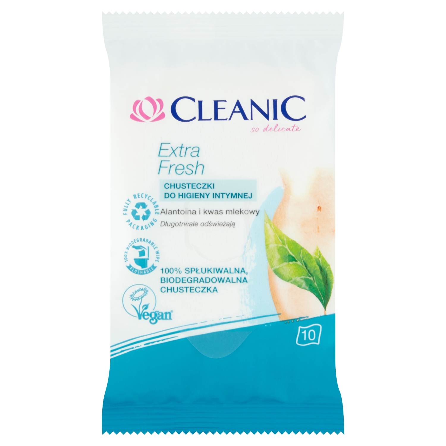 Cleanic Extra Fresh Chusteczki do higieny intymnej 10 sztuk main product photo