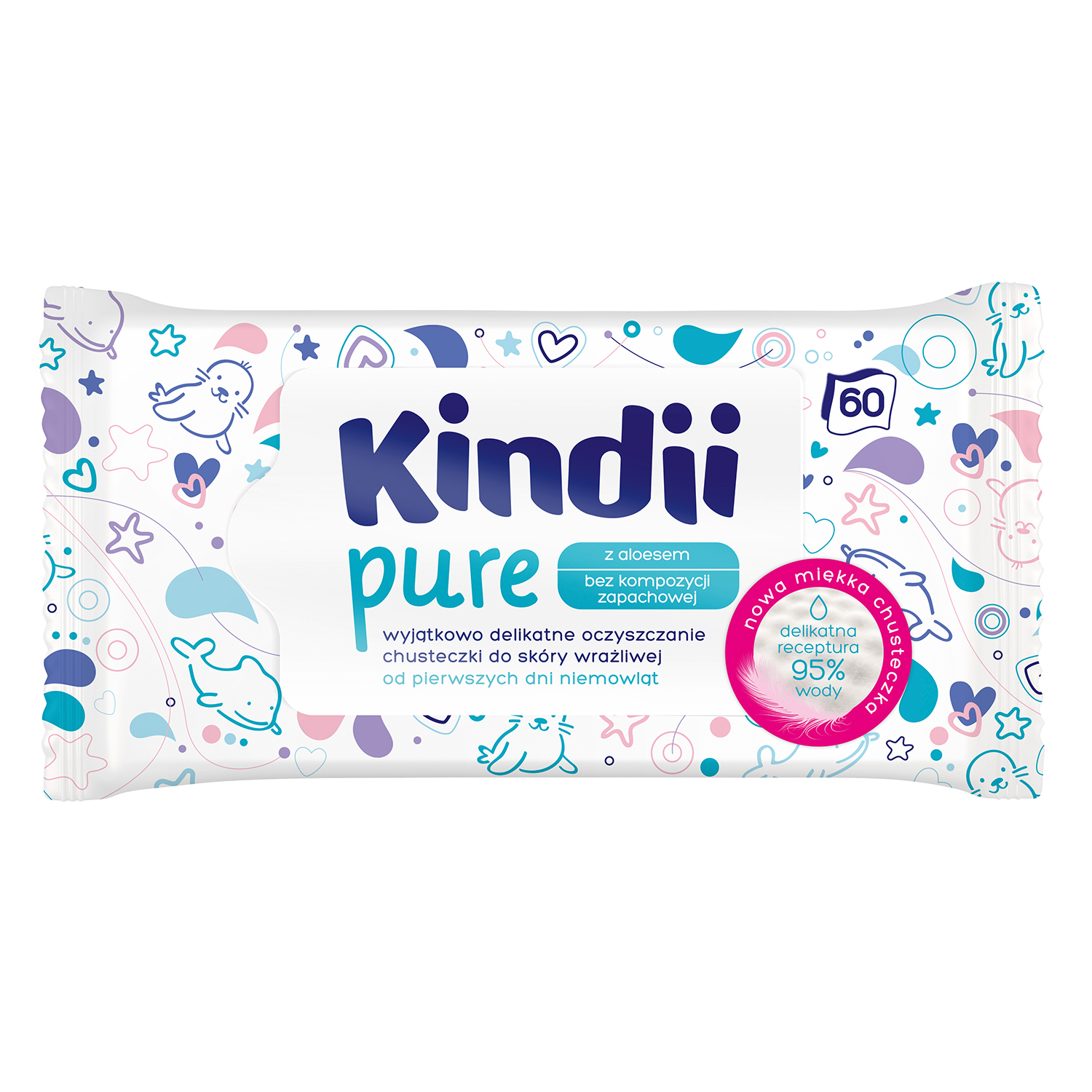 CHUSTECZKI DLA DZIECI KINDII PURE 60SZT main product photo