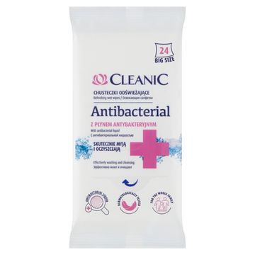 Cleanic Antibacterial Chusteczki odświeżające 24 sztuki