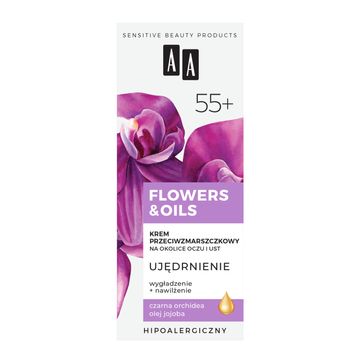 AA Flowers&Oils 55+ Ujędrnienie Krem przeciwzmarszczkowy na okolice oczu i ust 15 ml