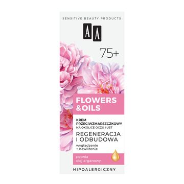 AA Flowers&Oils 75+ Odbudowa Krem przeciwzmarszczkowy na okolice oczu i ust 15 ml