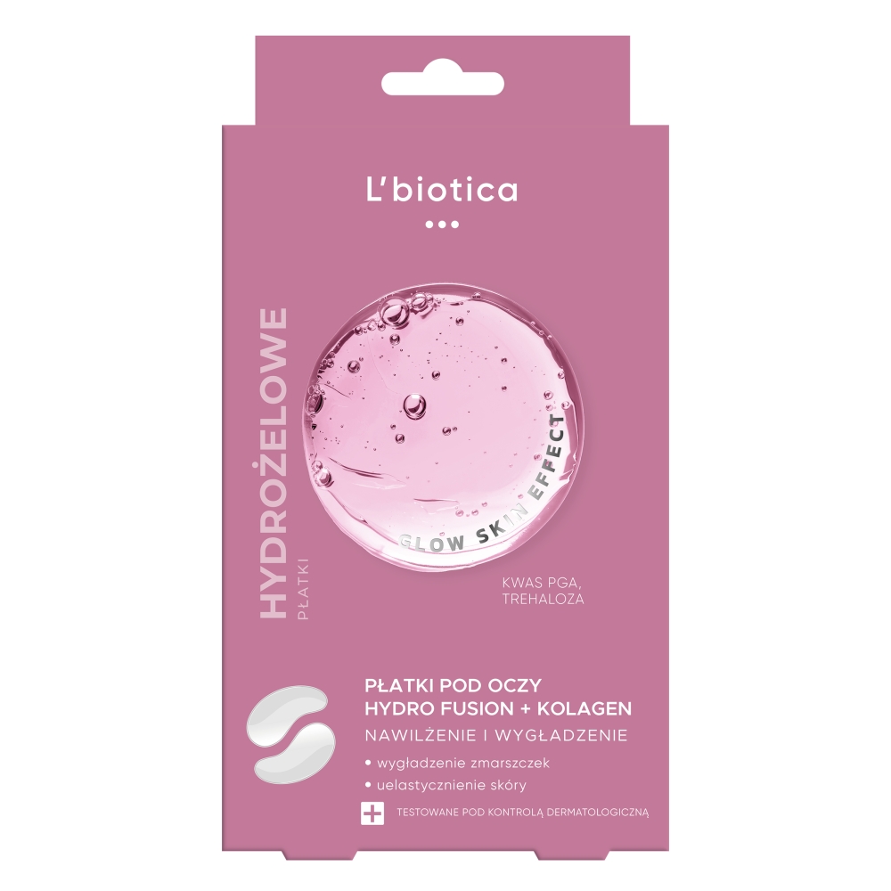 L’biotica PGA Hydro Fusion hydrożelowe płatki pod oczy kolagenowe 2 szt.