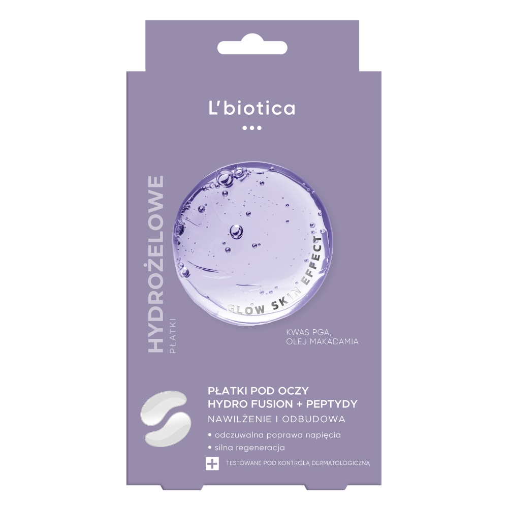 L’biotica PGA Hydro Fusion hydrożelowe płatki pod oczy z peptydami 2 szt.