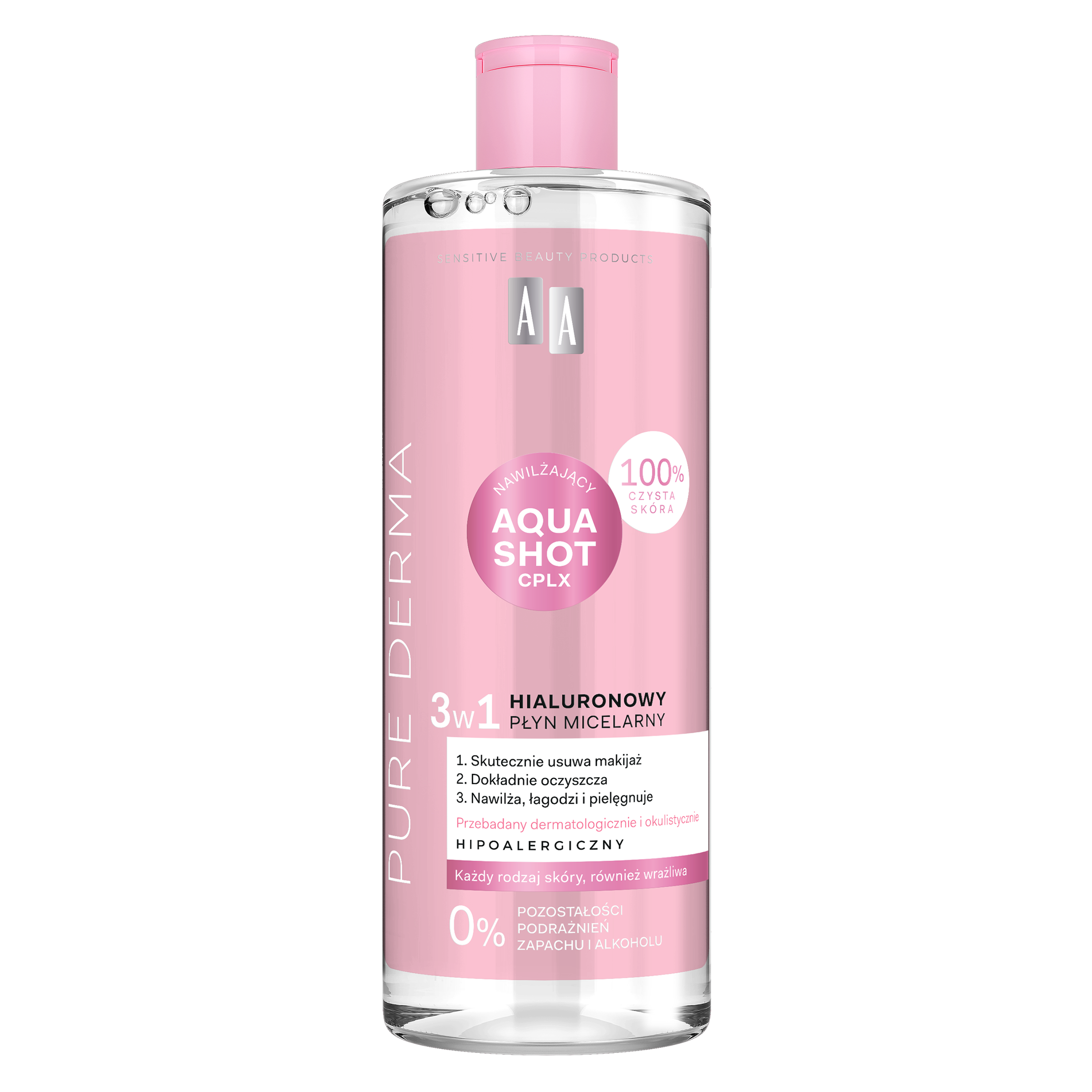AA Pure Derma hialuronowy płyn micelarny 3w1 500 ml