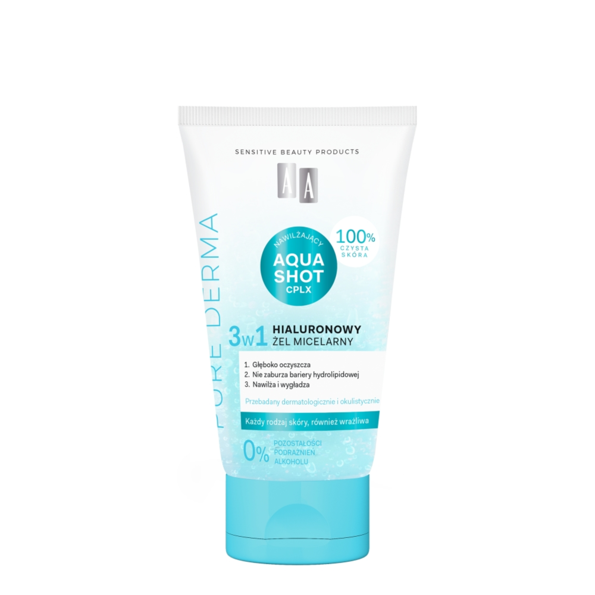 AA PURE DERMA hialuronowy żel micelarny 3w1 150ml