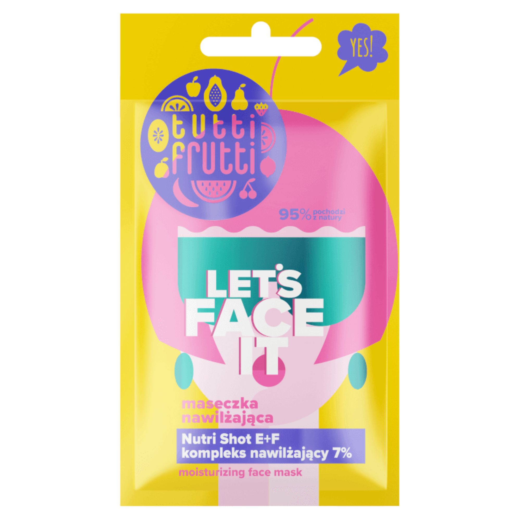 TUTTI FRUTTI Let's Face It nawilżająca maseczka do twarzy 7 g