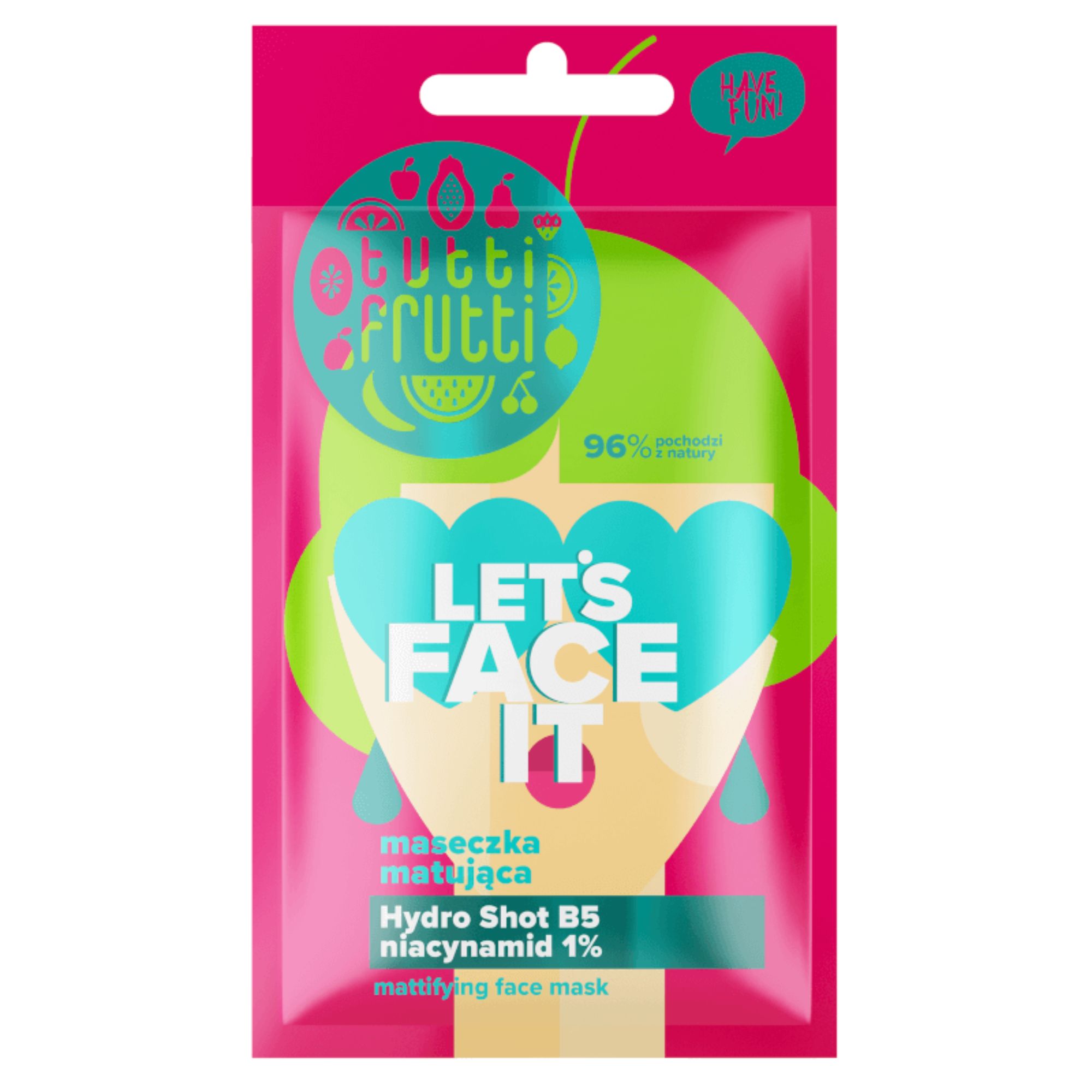 TUTTI FRUTTI Let's Face It matująca maseczka do twarzy 7 g