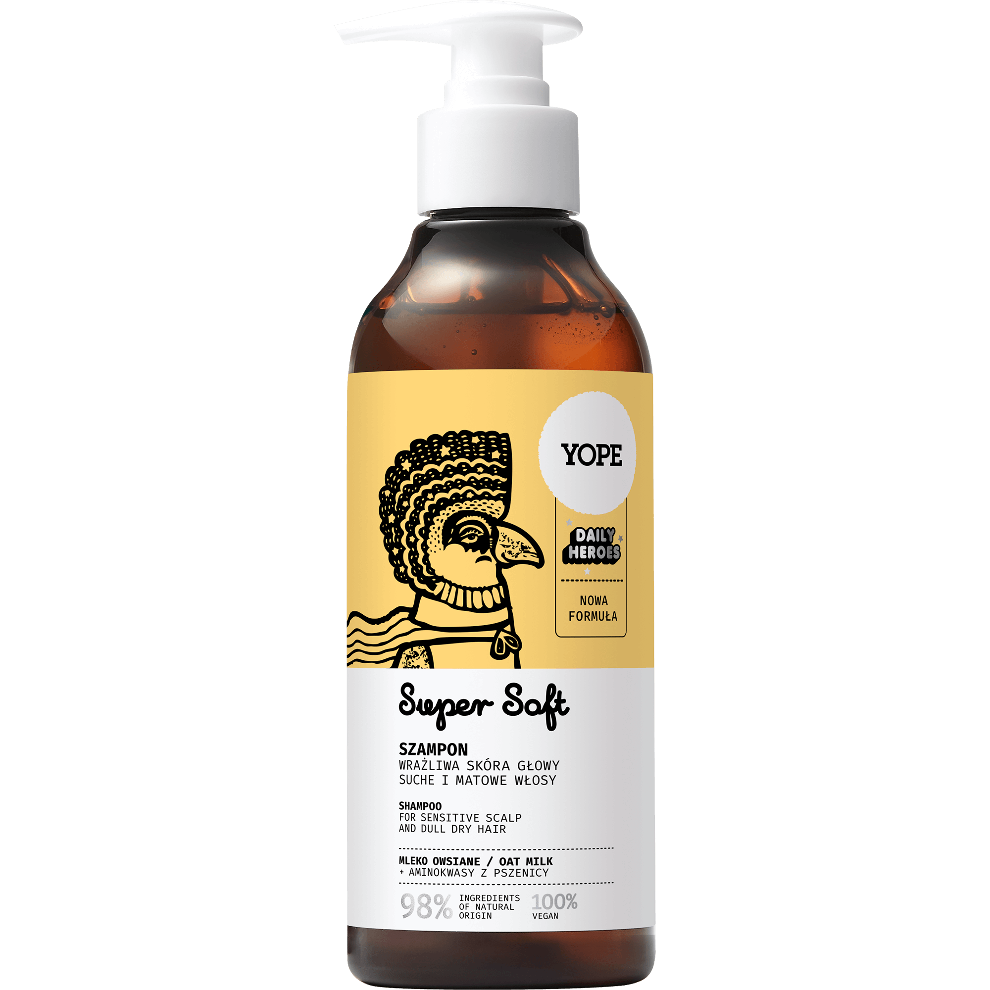 Yope Naturalny szampon do włosów Super Soft - mleko owsiane 300 ml
