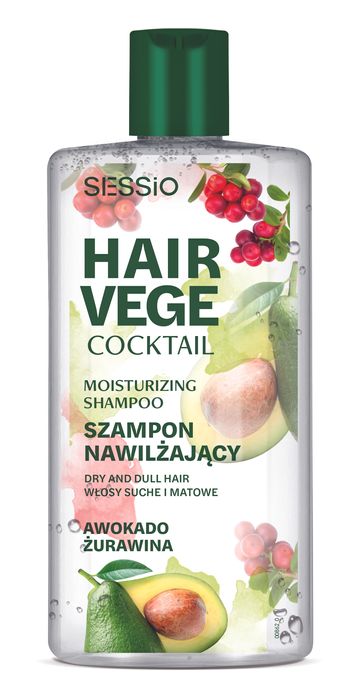 SESSIO Vege Hair Szampon nawilżający awokado / Żurawina, 300 ml