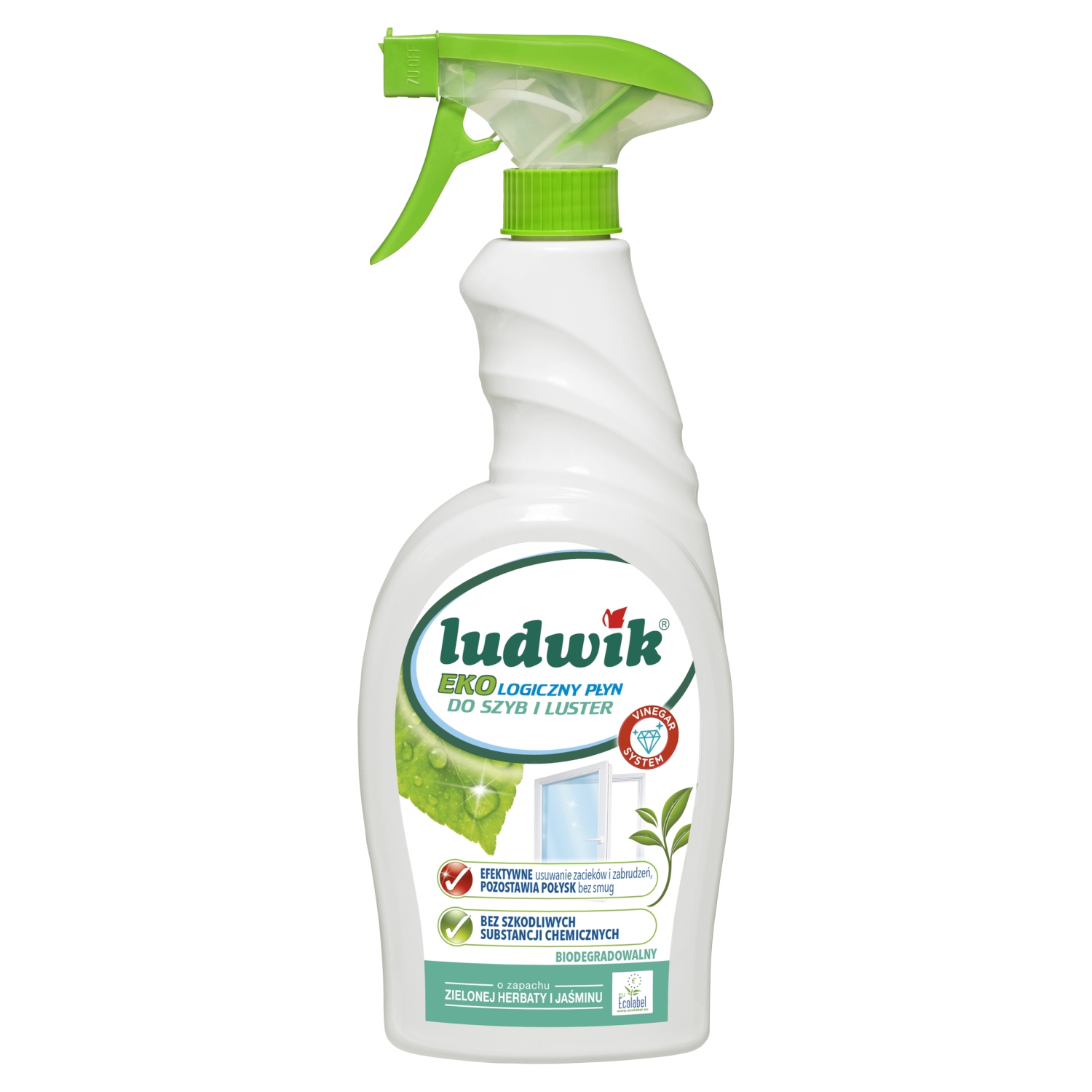 Ludwik Ekologiczny płyn do szyb i luster o zapachu zielonej herbaty jaśminu 750 ml