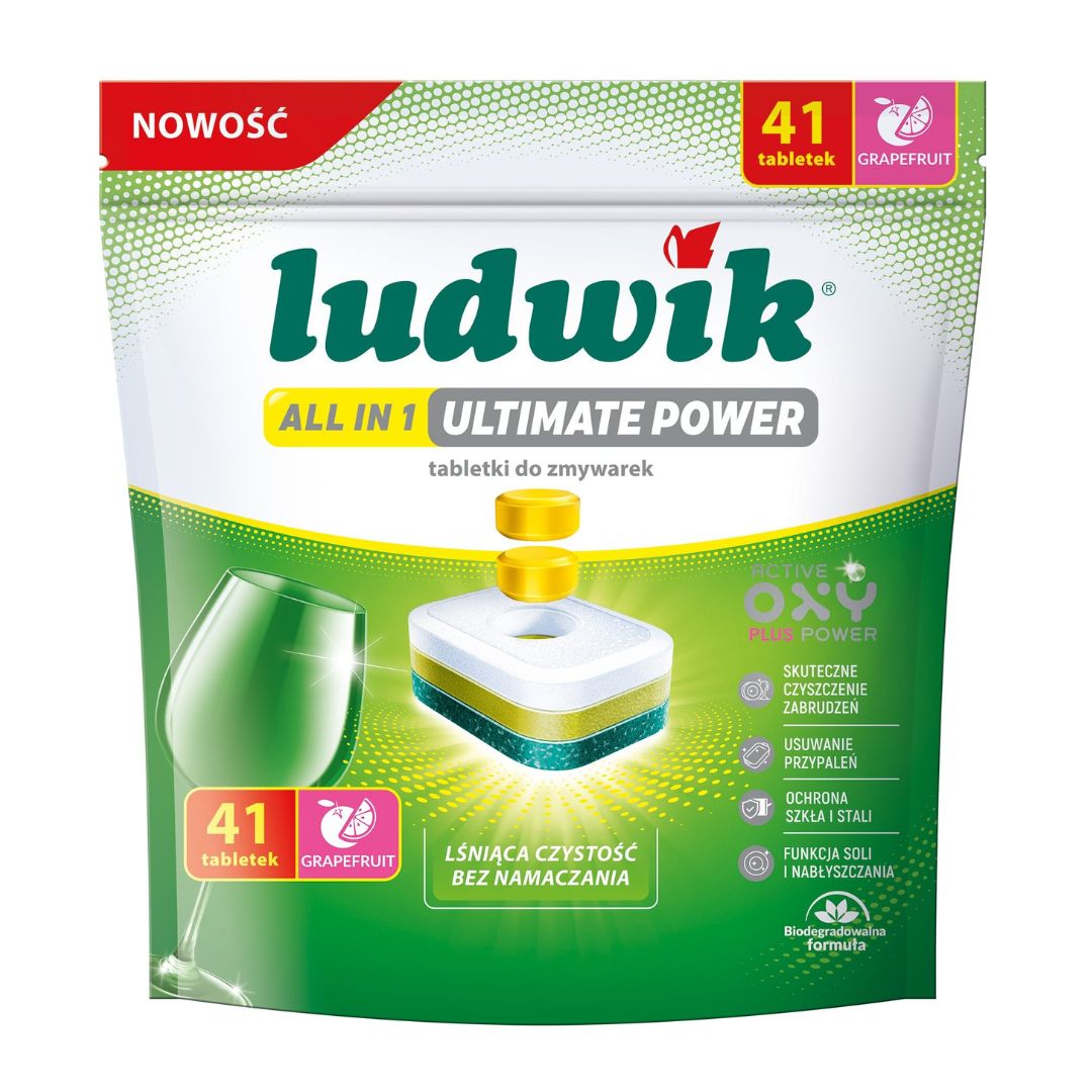 Ludwik tabletki do zmywarki All In One Ultimate Power Grapefruit 41 sztuk