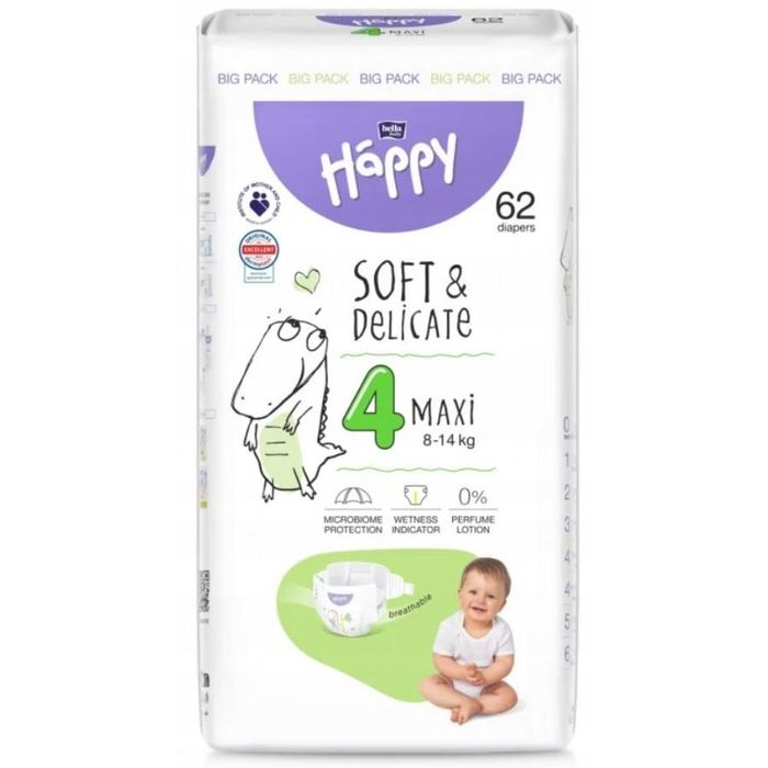 Bella Baby Happy Pieluszki jednorazowe 4 maxi 8-18 kg 62 sztuk main product photo
