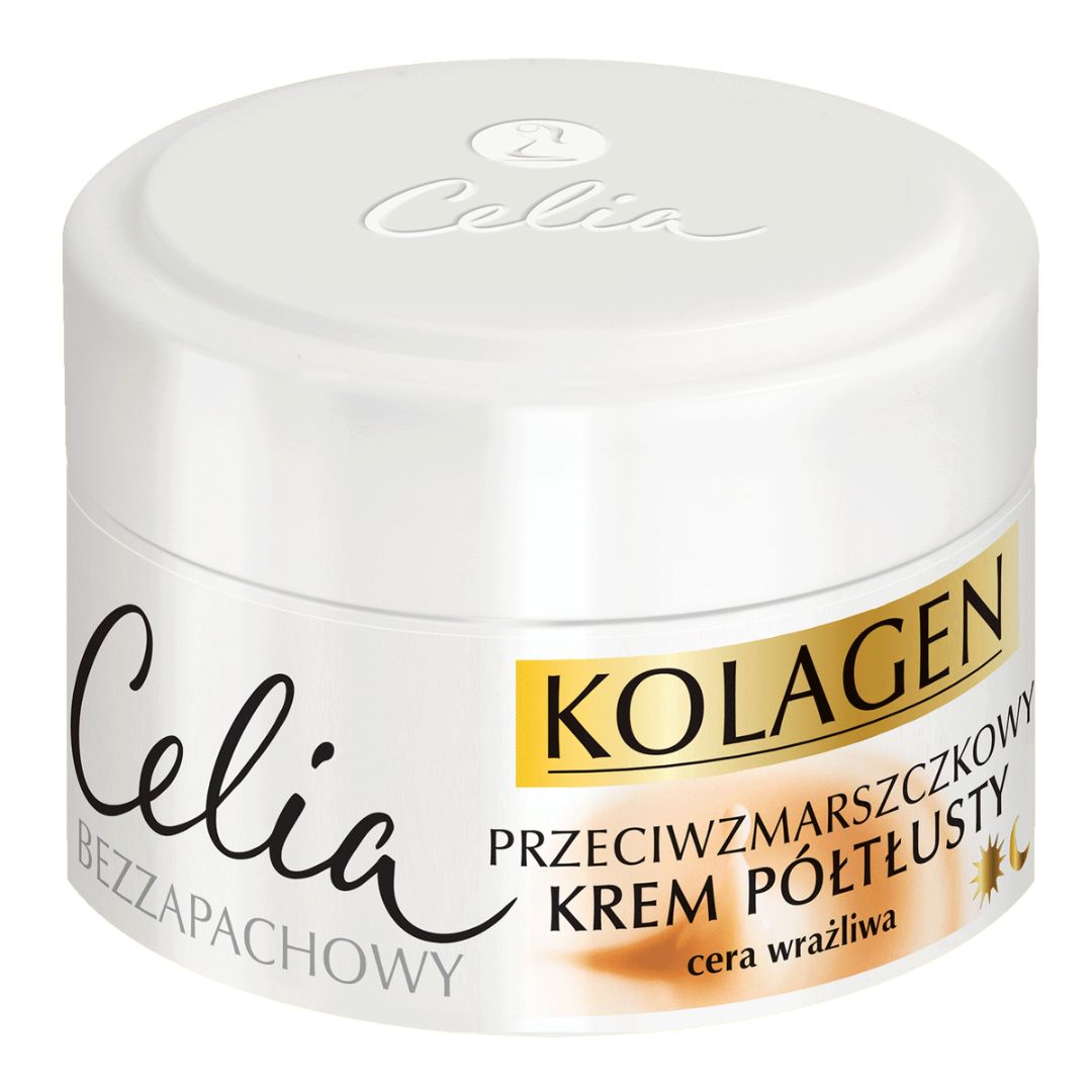 Celia Kolagen krem przeciwzmarszczkowy półtłusty z kozim mlekiem na dzień i na noc 50 ml