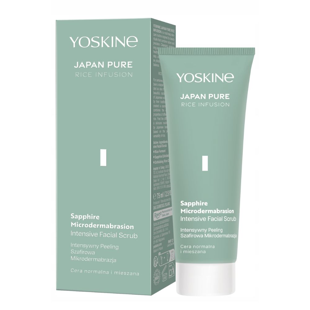 Yoskine Japan Pure Rice Infusion, Intensywny mikropeeling szafirowy 75 ml