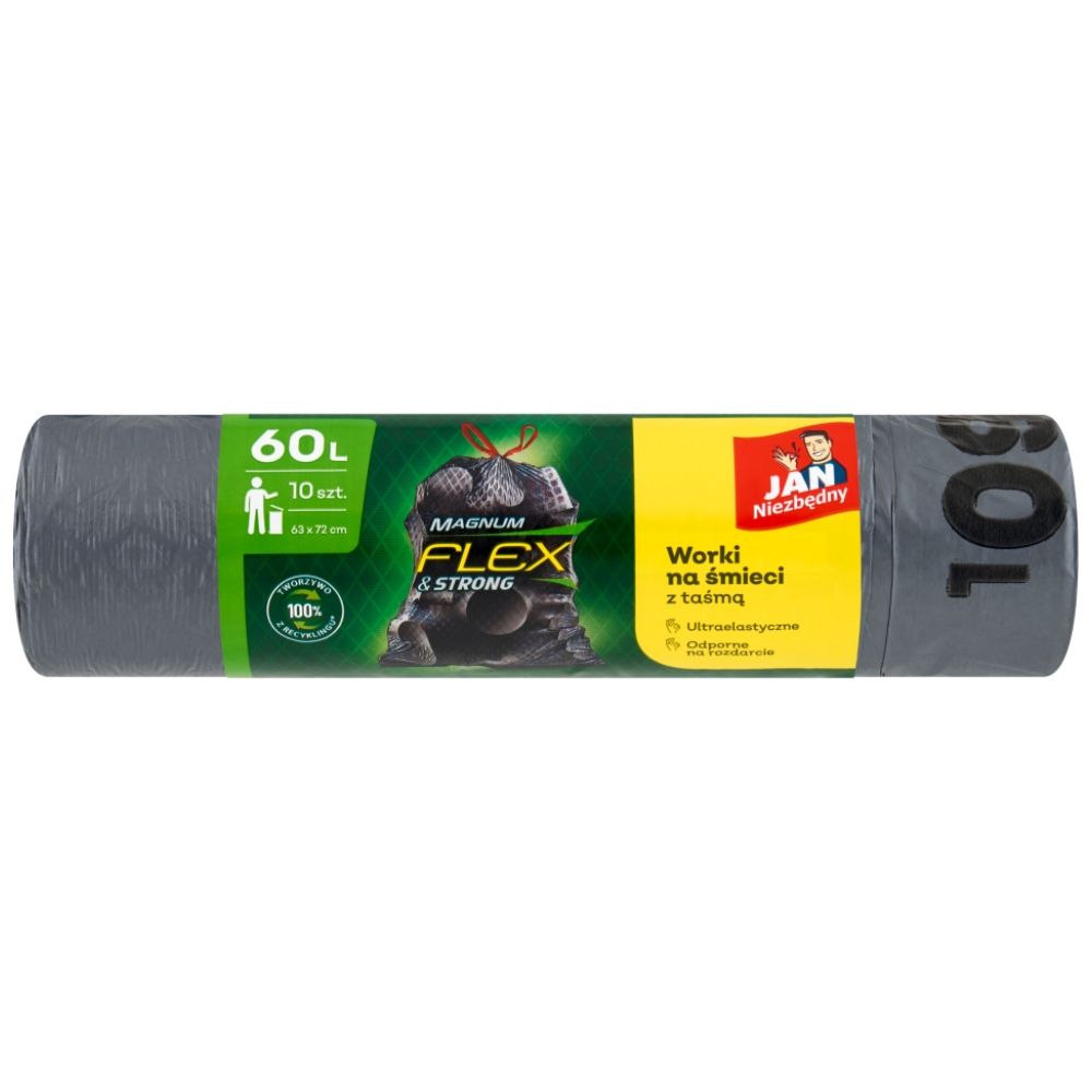 Jan Niezbędny Magnum Flex & Strong Worki z taśmą 60 l 10 sztuk
