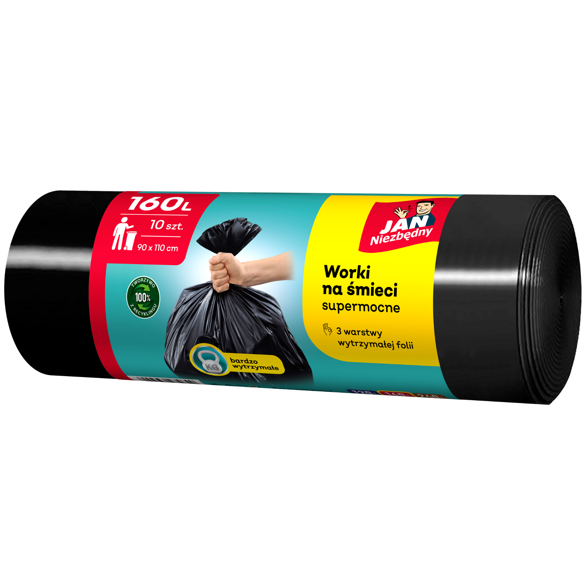 JAN NIEZBĘDNY worki na śmieci 160L 10 szt.
