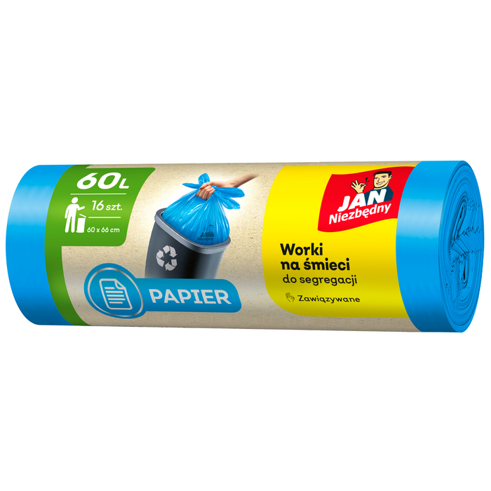 Jan Niezbędny Worki Na Śmieci Do Segragacji Papier 60l 16 szt. main product photo