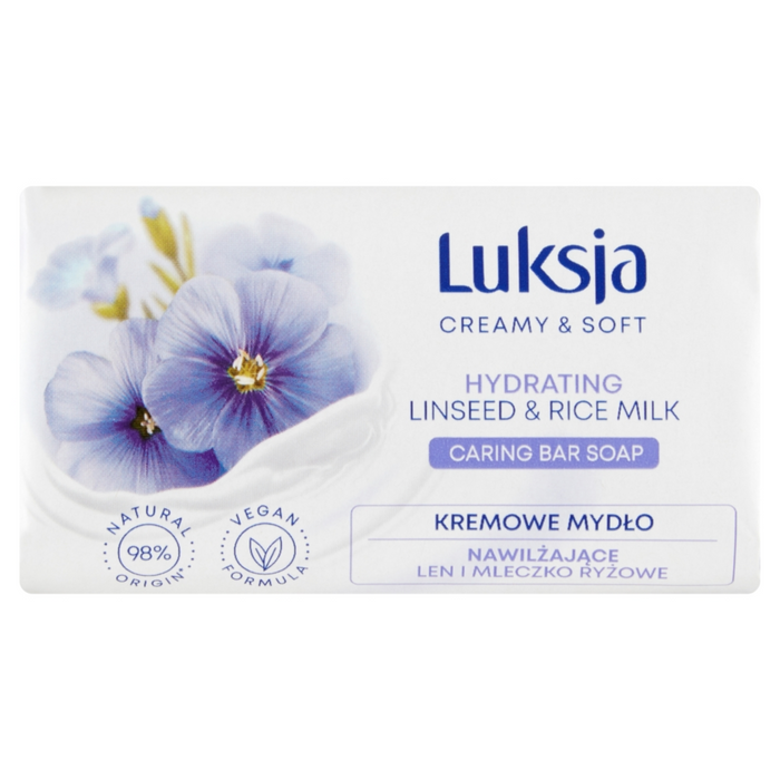 LUKSJA mydło w kostce len/mleczko ryżowe 90 g main product photo