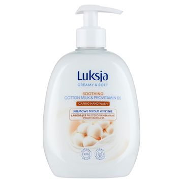 Luksja Creamy & Soft Kremowe mydło w płynie łagodzące mleczko bawełniane i prowitamina B5 500 ml
