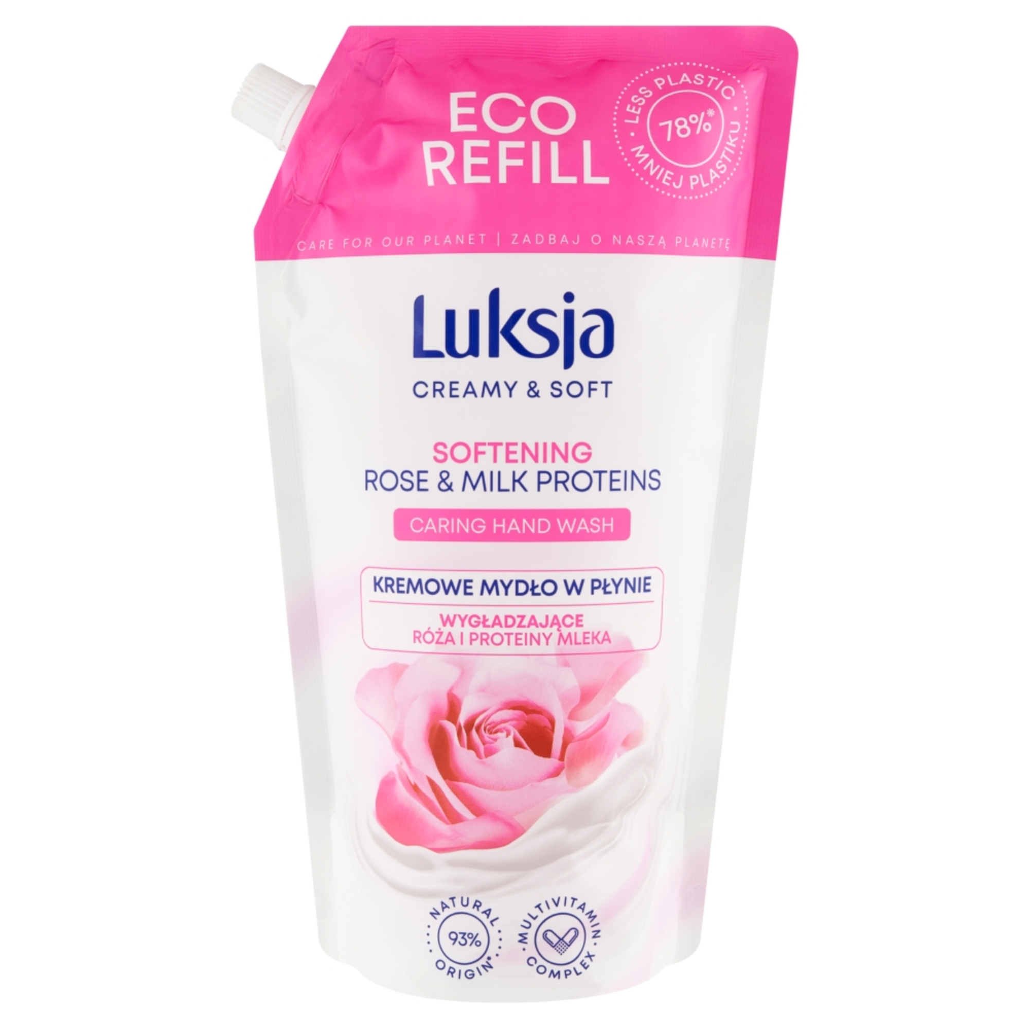 LUKSJA Creamy & Soft mydło w płynie róża/proteiny mleka 900 ml