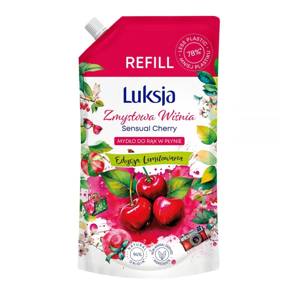 Luksja Mydło do rąk w płynie zmysłowa wiśnia zapas 900 ml 