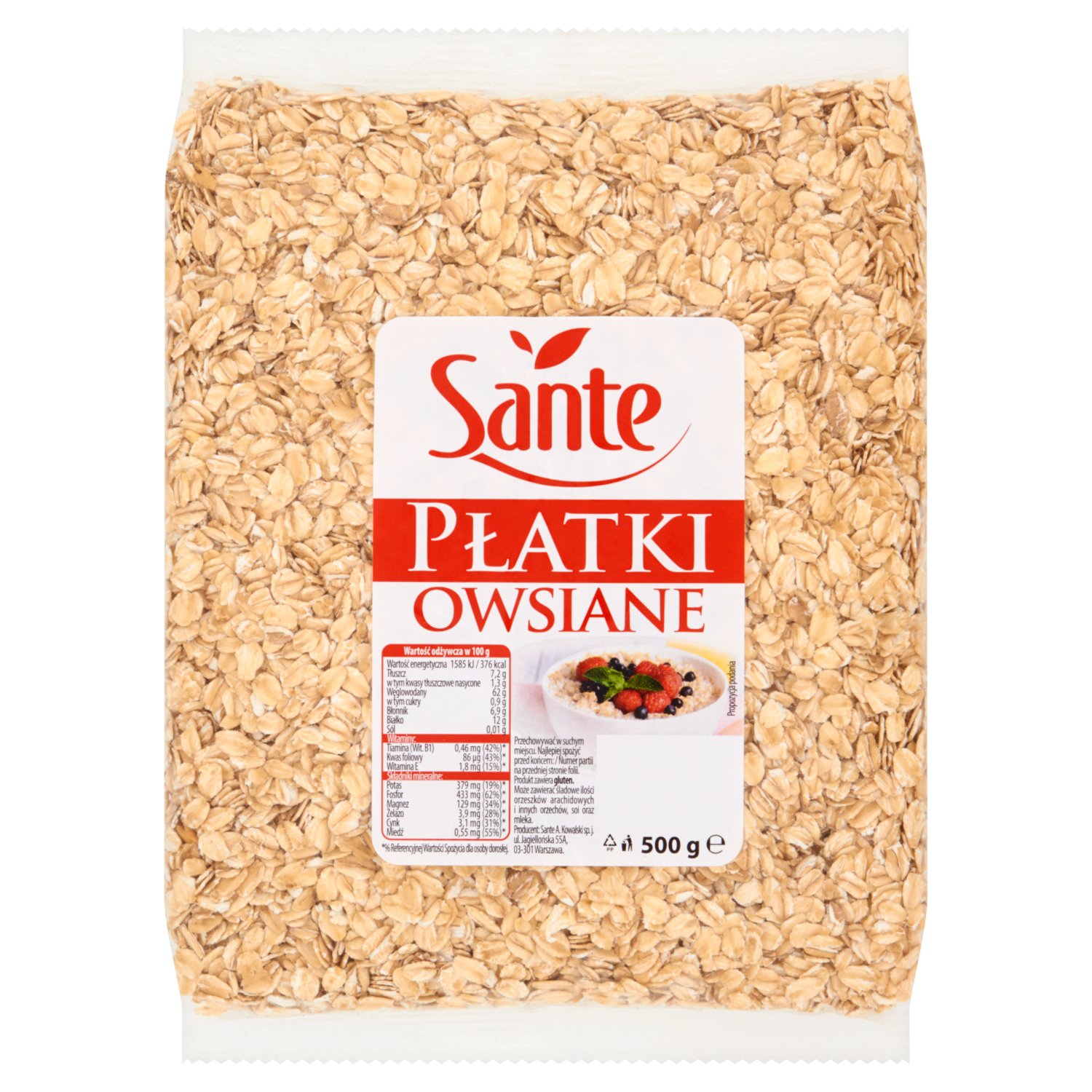 Sante płatki owsiane 500 g