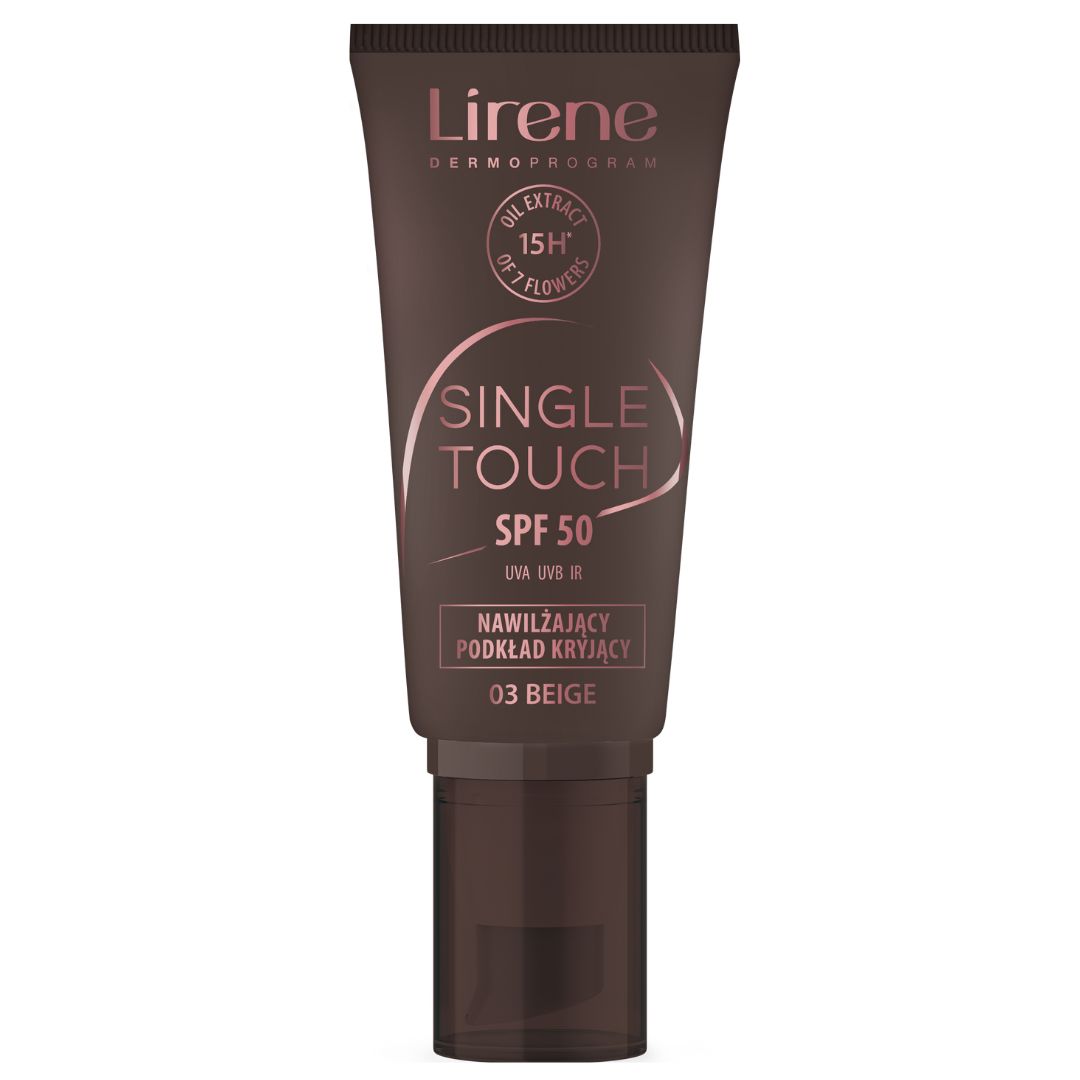 Lirene Single Touch nawilżający podkład kryjący SPF50 03 Beige 30 ml