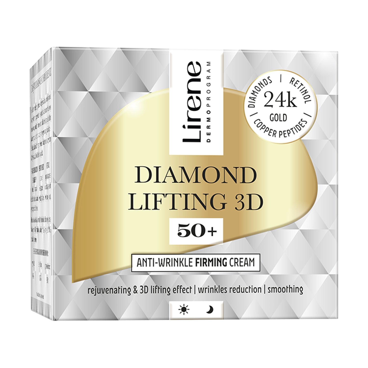 Lirene przeciwzmarszczkowy krem ujędrniający 50+ Diamentowy Lifting 3D 50 ml