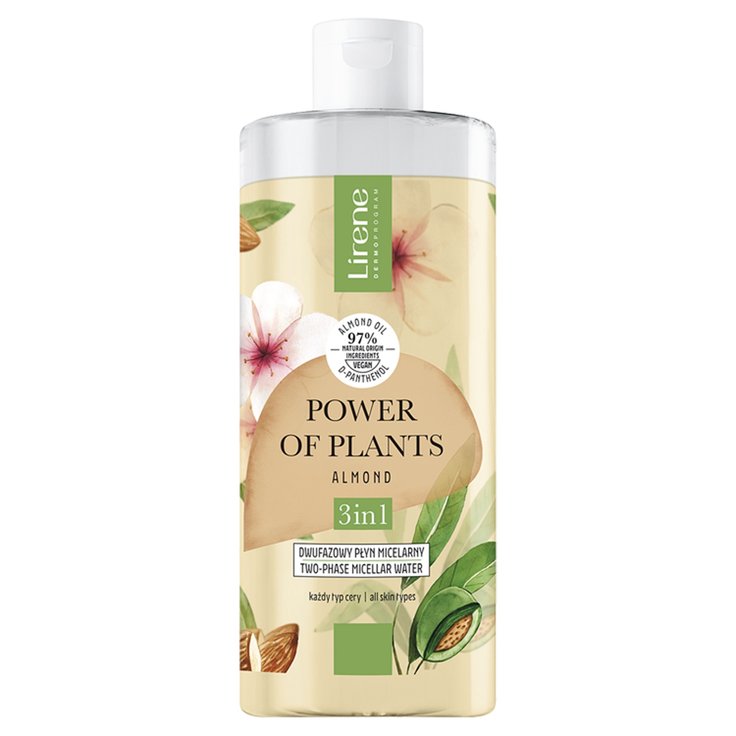 Lirene Power of Plants Almond Dwufazowy płyn micelarny 400 ml