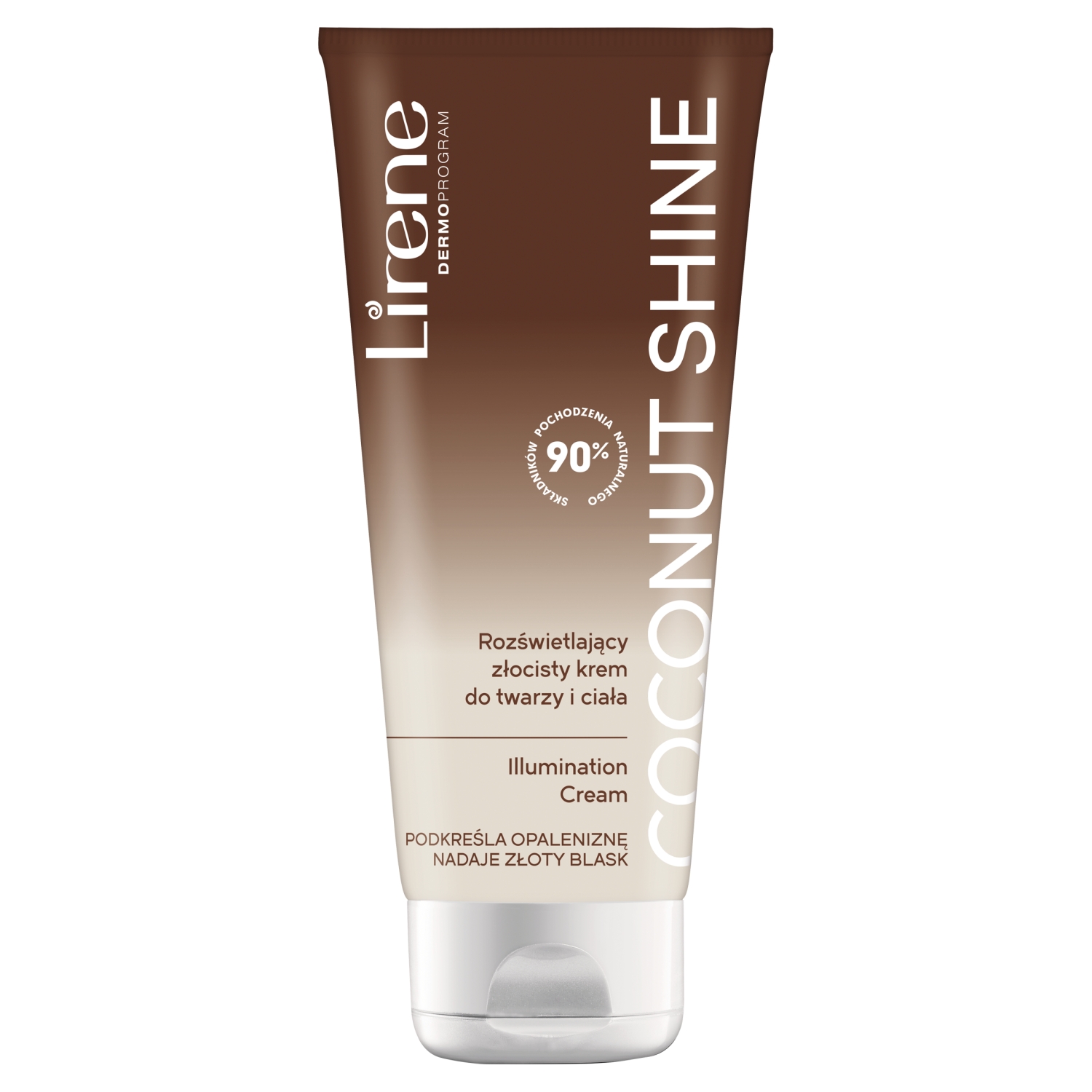 Lirene Coconut Shine Rozświetlający złocisty krem do twarzy i ciała 150 ml