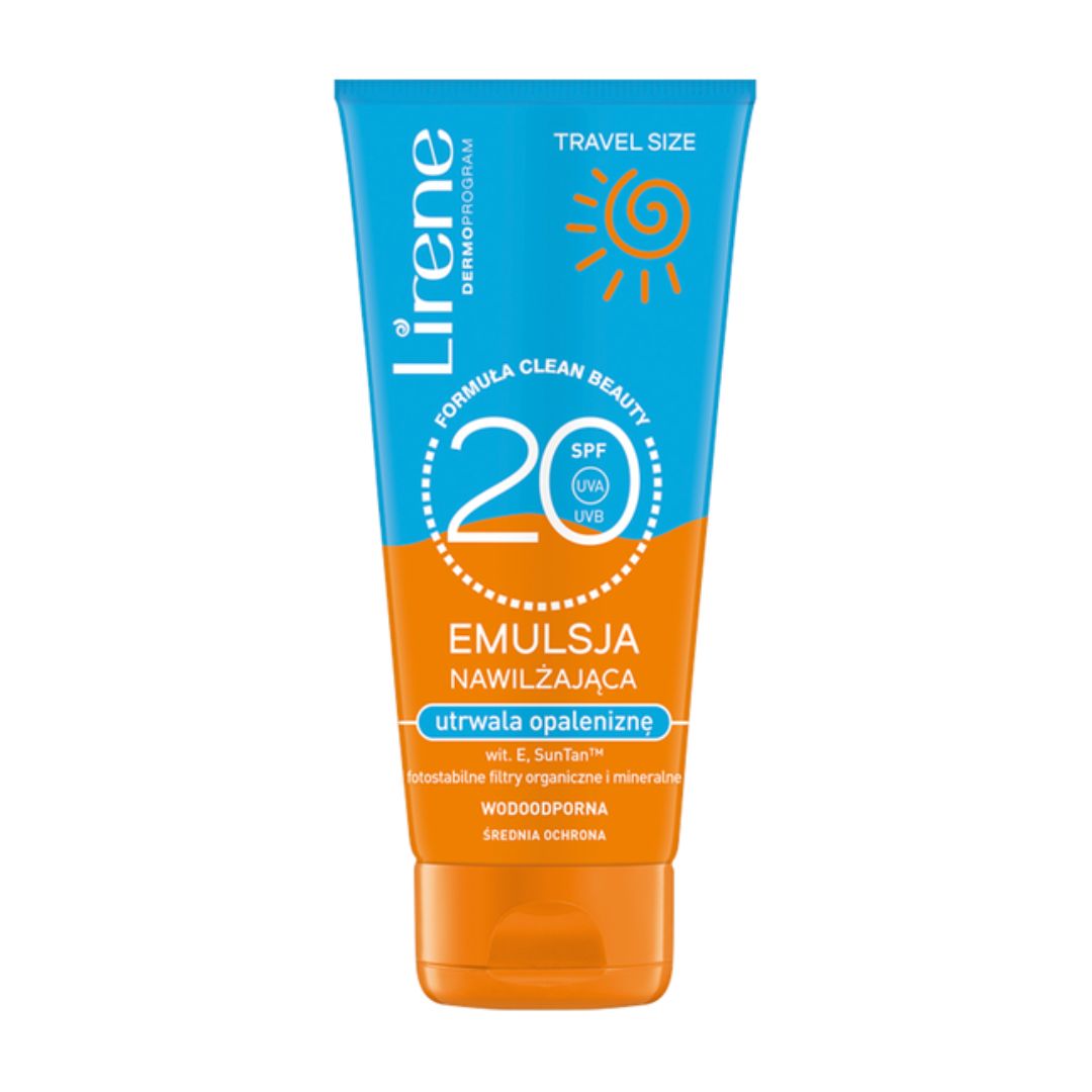 Lirene emulsja SPF20 nawilżająca utrwalająca opaleniznę SUN Travel Size 90 ml
