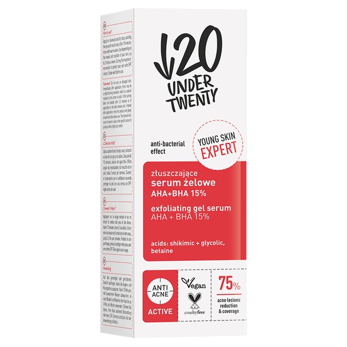 Under Twenty złuszczające serum żelowe AHA + BHA 15 % 30 ml main product photo