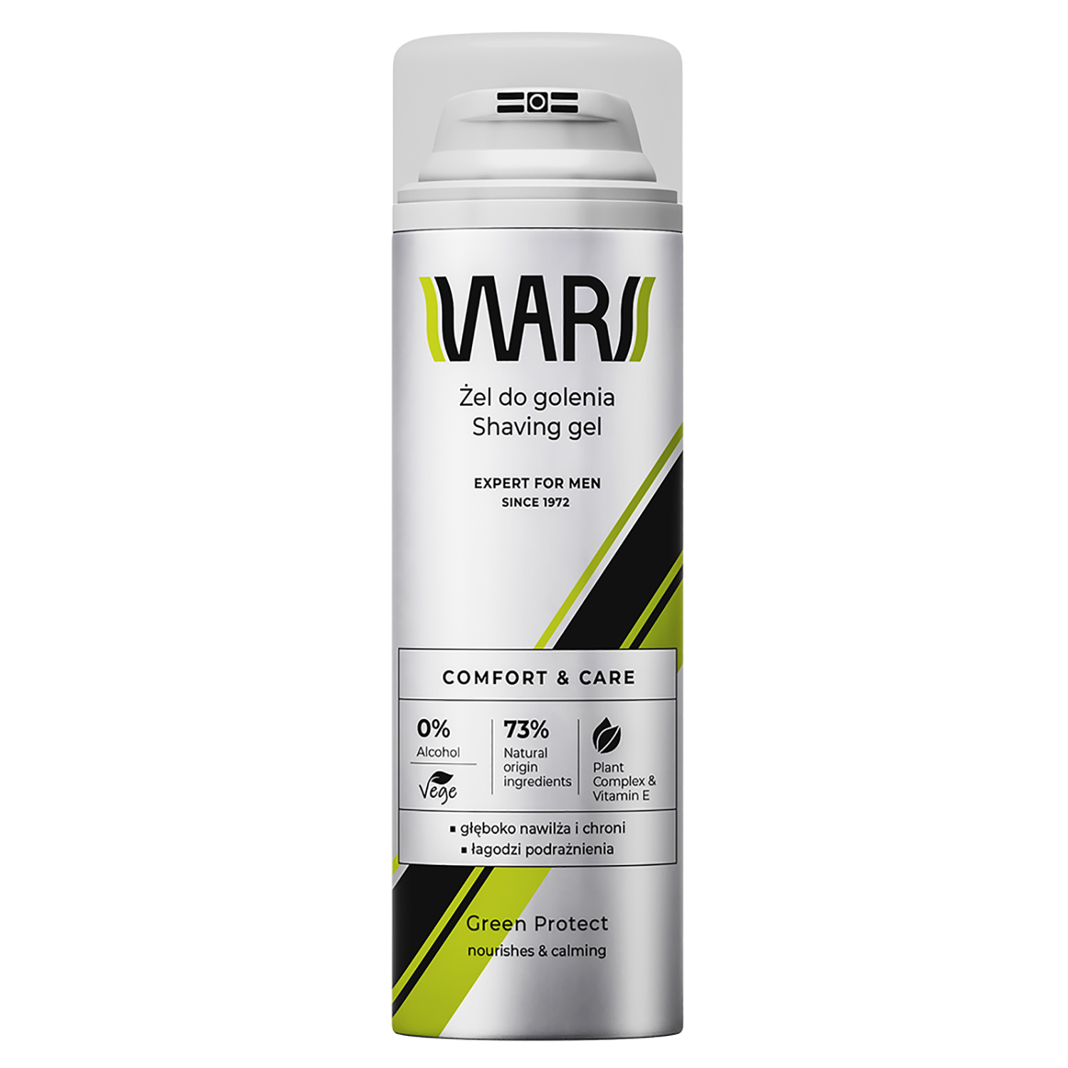 WARS EXPERT FOR MEN Żel do golenia 200ml GREEN PROTECT / Kompleks roślinny&Wit.E