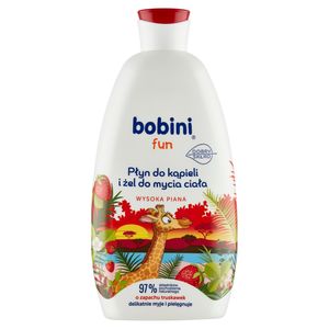 Bobini Fun: Płyn do kąpieli i żel do mycia ciała o zapachu truskawek, 500 ml