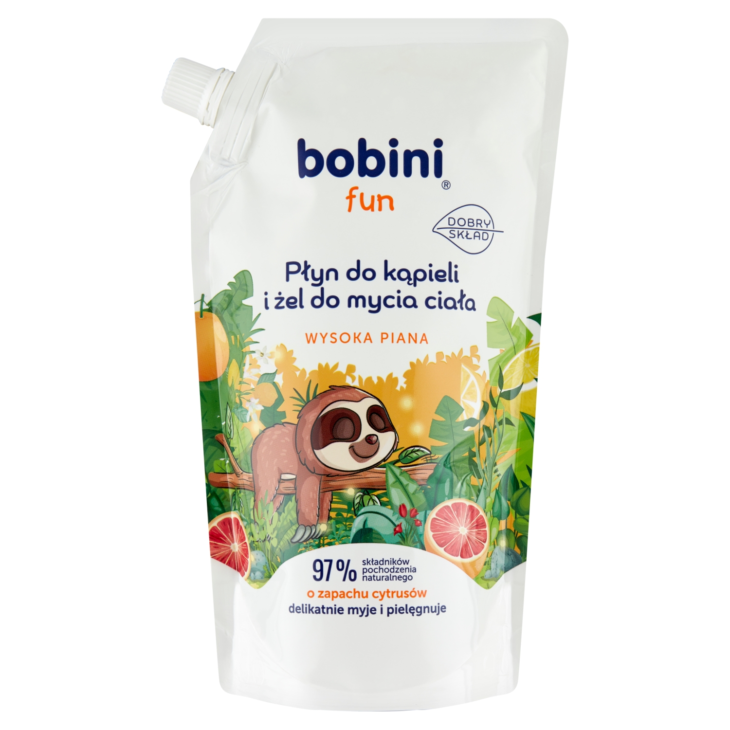 bobini Fun Płyn do kąpieli i żel mycia ciała o zapachu cytrusów 500 ml