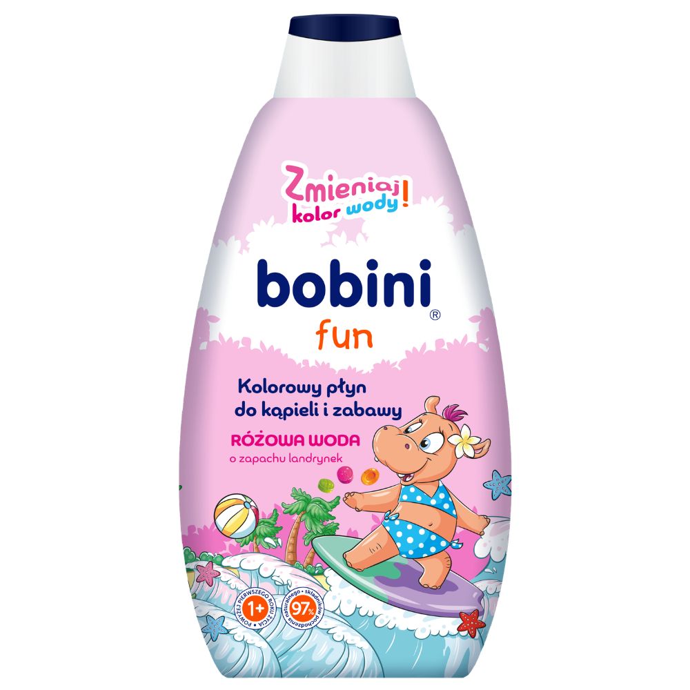 Bobini Fun Różowa Woda kolorowy płyn do kąpieli i zabawy 500 ml
